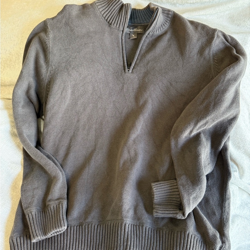 Eddie Bauer Gray Zip-Up Sweater